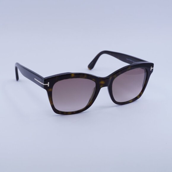 Tom Ford Lauren-02 FT0614 52F Sunglasses Havana Square Frame, Brown Lenses - Picture 7 of 9